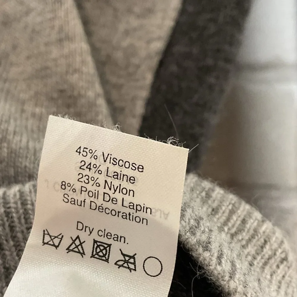 J. Crew Gray Wool & Rabbit Hair Blend Crewneck Sweater Size XS